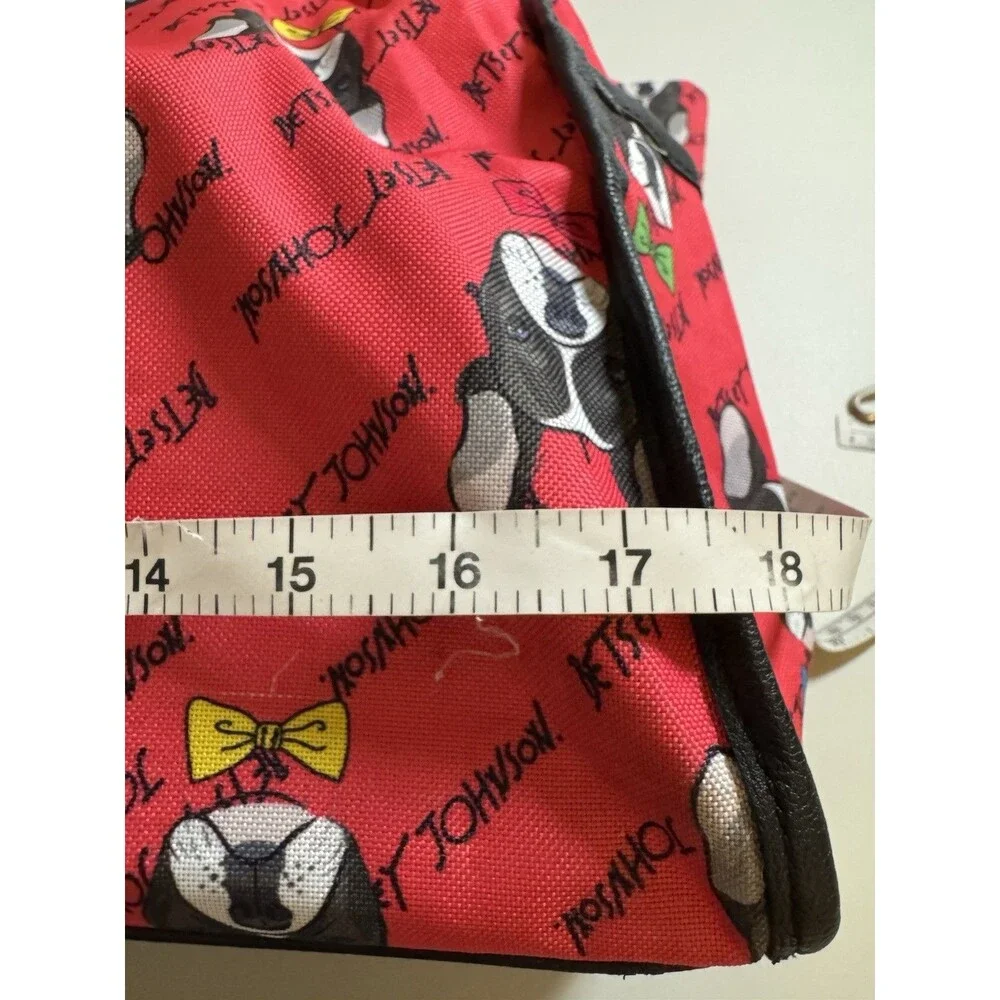 BETSEY JOHNSON Bag Iconic Bulldog Large Duffle +Card/Coin  Wallet Pink EUC